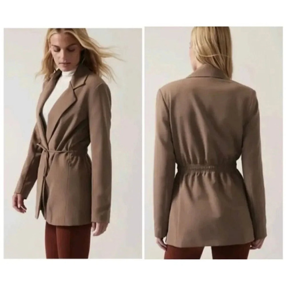 Athleta Endless Prima Twill Breathable Blazer in Green size 12 NWOT - Picture 2 of 13